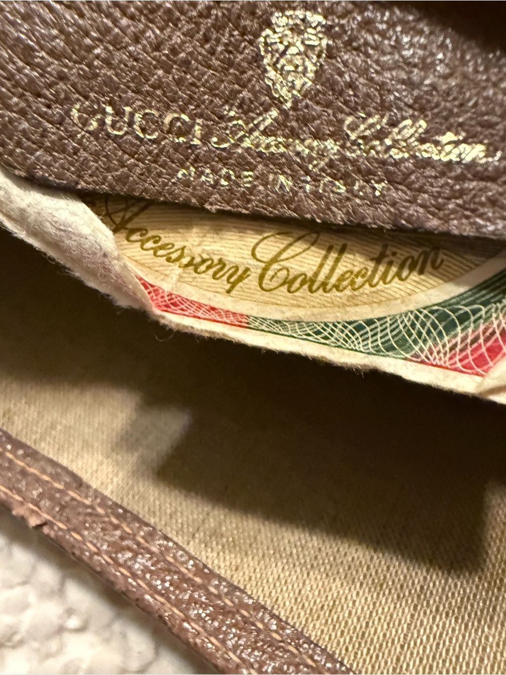 Gucci Brown Beige GG Canvas Tote with Red-Green Web Straps - Picture 11 of 16